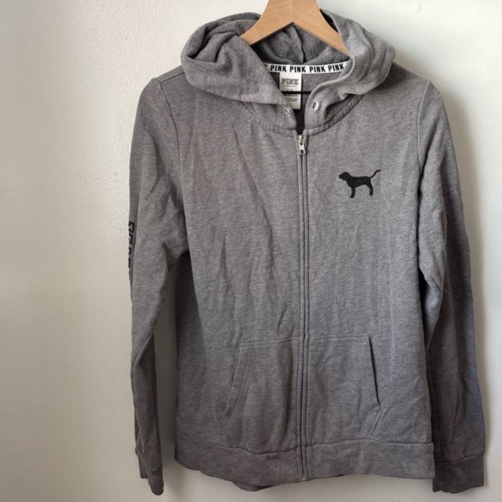 Victoria's Secret Pink Gray Full Zip Hoodie